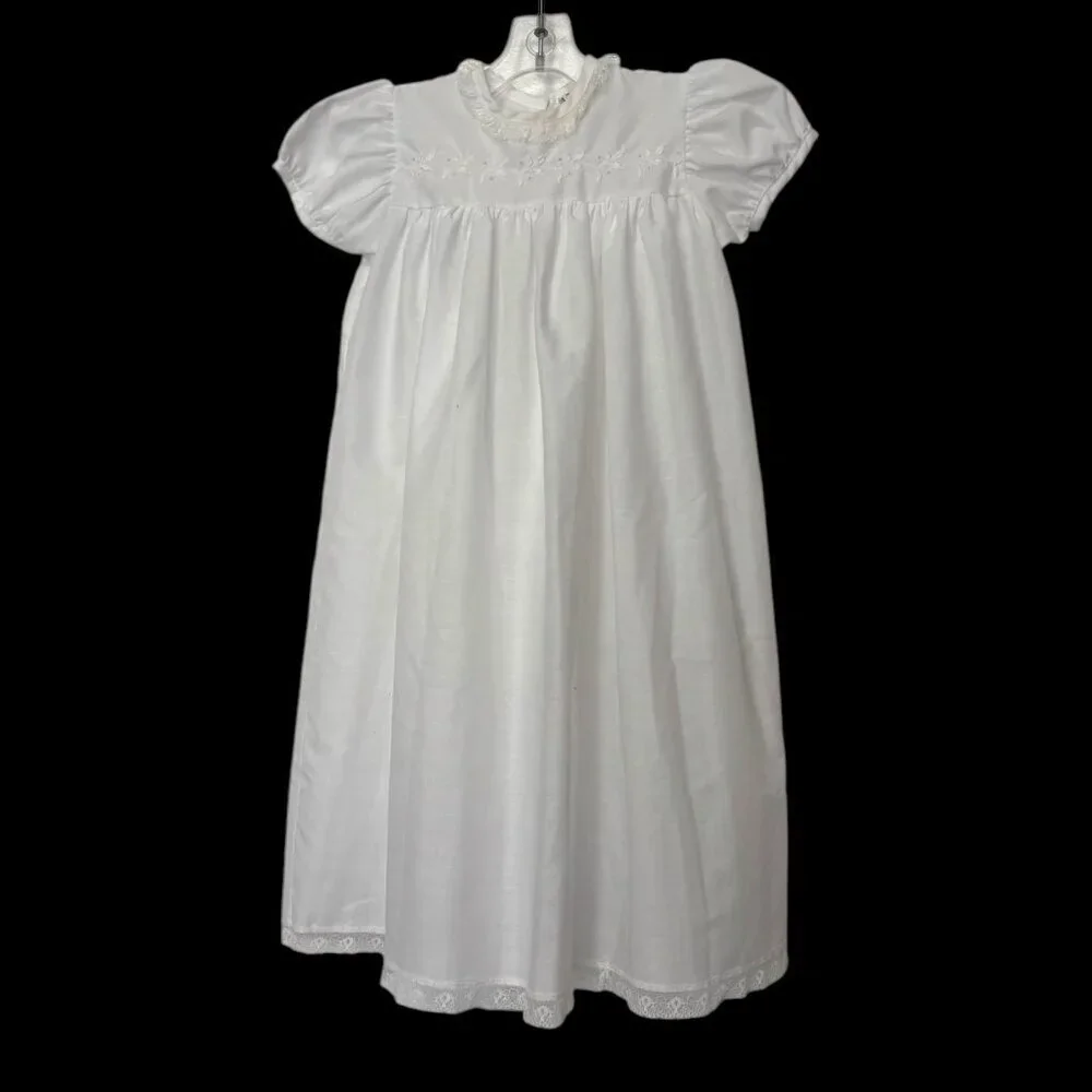 Vintage Madonna 4 Piece Infant Baptismal Christening Dress/Slip/Cap Eyelet Lace.